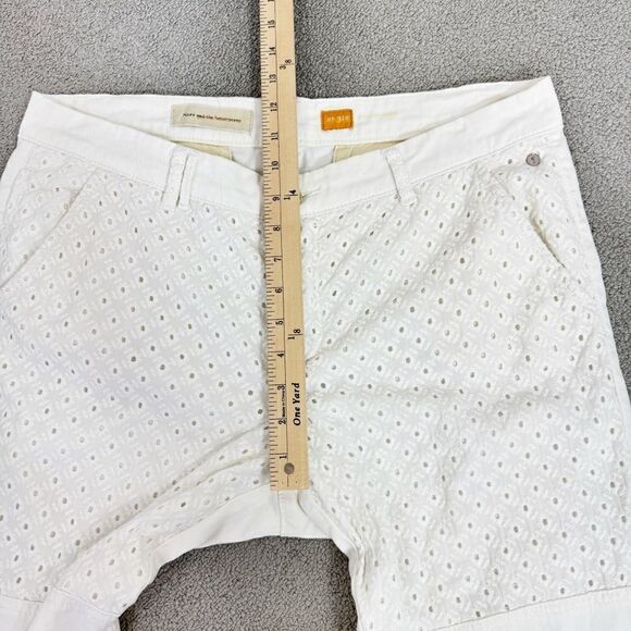 Pilcro by Anthropologie Hyphen Eyelet Chino Pants Ivory Size 31 Tall 12 - Picture 13 of 16